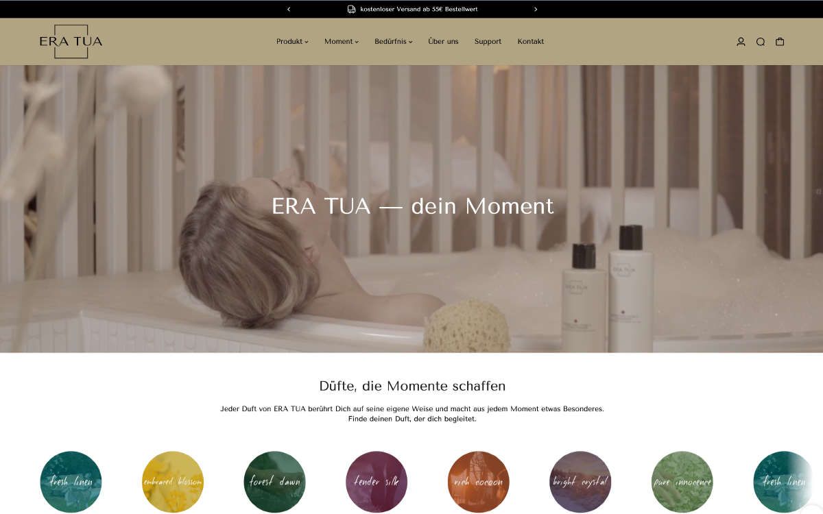 Screenshot der Website Eratua