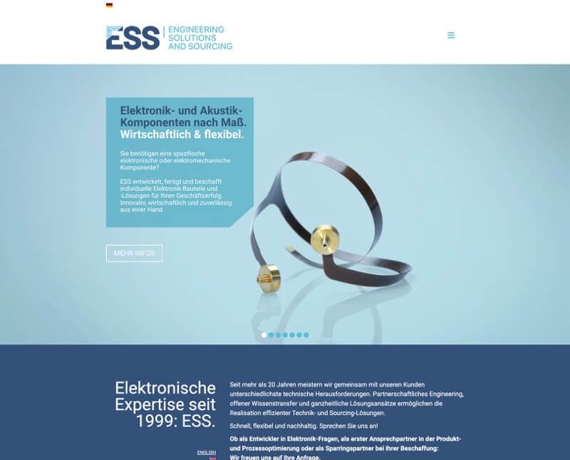Screenshot der Website ESS