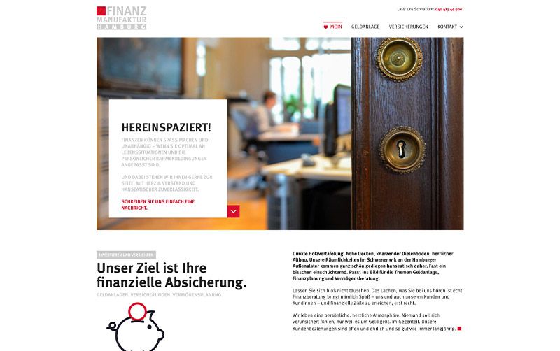 Screenshot der Website finanzmanufaktur