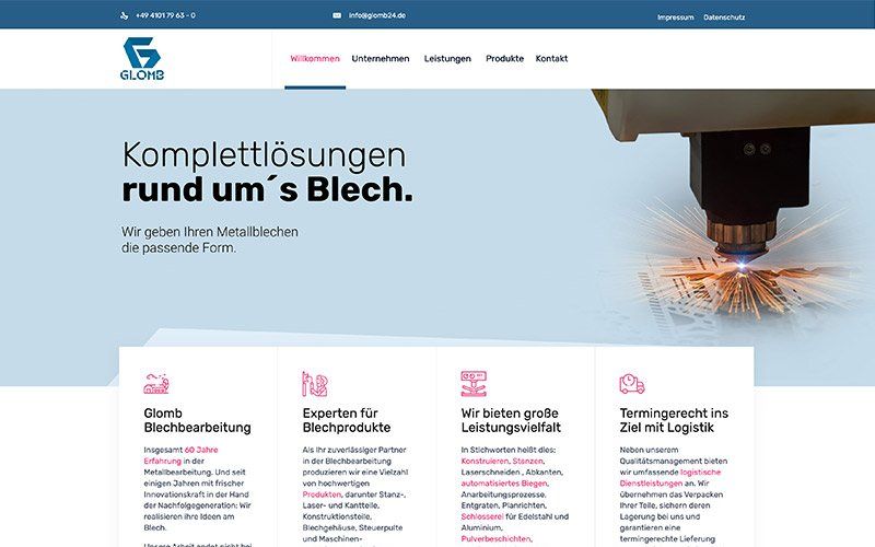Screenshot der Website Glomb24